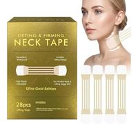 28pcs Neck Lift Tape, High Elasticity Water-Resistant Invisible Instant Neck and Face Lift Strap Patch Tightening Tape, Reusable V Line Contouring Tool for Double Chin Appearance (1box)