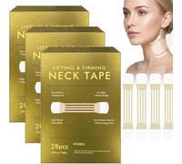 28PCS Neck Lift Tape,High Elasticity Water-Resistant Invisible Instant Necks And Face Lift Strap Patch Tightening Tapes,Reusable V-shaped Contouring Tool for Lifting Sagging Skin & Double Chin (3 Box)
