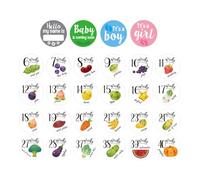 28pcs Pregnancy Week Stickers for Bump Photos and Keepsakes | Safe for Maternity, No Residue Removal, Easy to Peel, Weekly Memory Photos for Couples and Expectant Moms