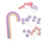 28Pcs Rainbow Balloon Cake Toppers Mini Cupcake Decorations for Birthday Wedding Shower Celebrations Vibrant Party Supplies for Special Events
