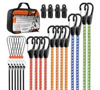 28pcs/set Bungee Cords with Hooks 10" 18" 24" 36" 48" Bungee Cords with 9" Canopy Ties Tarp Clips Tarp Straps