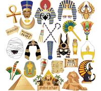 28pcs Welcome to Egypt Photo Booth Props, Ancient Egypt Photo Booth Props, Ancient Egyptian Party Decorations, Egyptian Decor for Ancient Egypt Party Decor