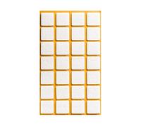 28pcs x Square Self Adhesive Felt Pads 20x20mm (White)
