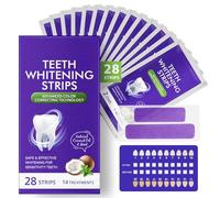 28Piece Set of Whitening Teeth Patches - Sensitive Teeth | Coconut Oil Peppermint Formula | Color Correction Technology | Dental Recommendation | 14 Treatments | Deep Stain Removal