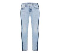 (28R, Blue Denim) Diesel Mens Denim Side Stripe 5 Pockets Straight Leg Jeans
