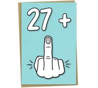 28th Birthday Card, 27 + 1, Funny Birthday Card for 28 Year Old Women or Men, A5