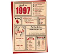 28th Birthday Card - Back in 1997 In This Year Card, Greeting for Men and Women, Birthday Cards for Women, Celebration Gifts Men, 28th Anniversary Cards, A5