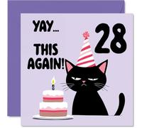 28th Birthday Cards for Women Men - Yay This Again! - Happy Birthday Card for 28 Year Old Woman Man Daughter Sister Uncle Niece, 145mm Bday Greeting Cards