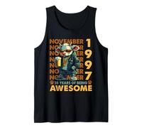 28th Birthday Cow Legends November 1997 28 Years Old Mens Tank Top