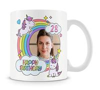 28th Birthday Gift - Unicorn Photo Mug/Cup - Add Name - 28 Year Old