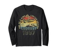 28th Birthday Gifts for Men August 1997 28 year Old Bday Long Sleeve T-Shirt