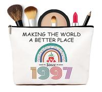 28th Birthday Gifts for Women, 28th Birthday Decorations Makeup Bags for Her, 28th 1997 Year Old Cosmetic Bags for Mum, Wife, Sister, Bestie, Best Friend, Travel Toiletry Bag