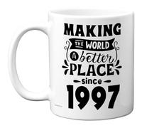 28th Birthday Mug Gift for Men Women - Making the World a Better Place Since 1997 - Happy 28 Birthday Gifts for Grandad Grandma Nan Retro Back In 1997 Age Twenty-Eight Bday, 11oz Ceramic Coffee Mugs