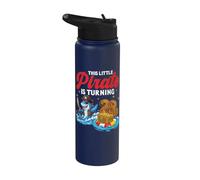 28th Birthday Pirate Shark Treasure Chest Party 28 Years Old Stainless Steel Insulated Water Bottle