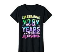 28th Birthday Shirt Women 28 Year Old Tie Die Birthday T-Shirt