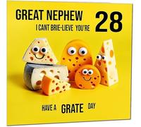 28th Great Nephew Birthday Card - Cheese Pun Funny Great Nephews Birthday Card for 28 Year old twenty eight, twenty eighth