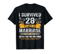 28th Wedding Anniversary shirt Couples Husband Wife 28 Years T-Shirt