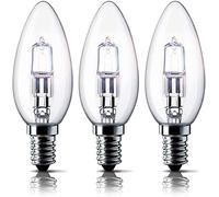 28W Candle Halogen SES E14 Small Edison Screw Light Bulb Dimmable Pack of 3