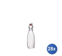 28X Bormioli Rocco Mini Swing Glass Bottles With White Mechanical Cap L