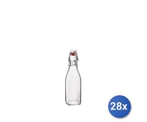 28X Bormioli Rocco Mini Swing Glass Bottles With White Mechanical Cap L