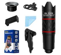 28X Telephoto Lens with Tripod for iPhone Android Phones, 2-in-1 Mobile Phone Camera Lens Kit with Universal Clip, HD Magnifier for Smartphone Photography - Compatible with All Smartphones