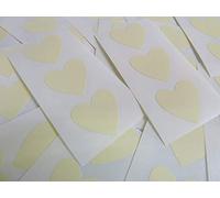 28x28mm Cream Beige Heart Shaped Labels, 60 Self-Adhesive Colour Code Stickers, Sticky Hearts for Craft and Decoration