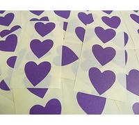 28x28mm Dark Purple Violet Heart Shaped Labels, 60 Self-Adhesive Colour Code Stickers, Sticky Hearts for Craft and Decoration