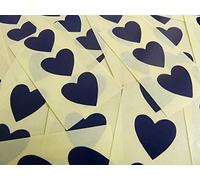 28x28mm Navy Dark Blue Heart Shaped Labels, 60 Self-Adhesive Colour Code Stickers, Sticky Hearts for Craft and Decoration