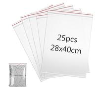 28x40cm Resealable Clear Plastic Bags Large Sealed Bag Storage Bag Press Seal Bags Thickening and Durable Grip Seal Bags for Shoes, Blankets, Clothing Storage, 25PCS