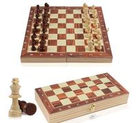 29×29cm Magnetic Chess Set Luxury for Adults,Portable Folding Travel Chess Set Magnetic Wooden Chess Board Game,Handmade 32 Chess Pieces | 2 Extra Queen,Gift for Adult,Family Party