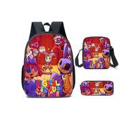 (29, 3-piece set) The Amazing Digital Circus Themed Backpacks and Pencil Case for Students