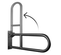 29.5 INCH Stainless Toilet Safety Rails, Matte Black Handicap Grab Bars for Elderly, Disabled Flip-Up Bathroom Grab Bar, Toilet Handrails Hand Grips Handle Shower Assist Aid Black