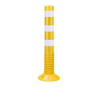 29.5in H Safety Bollard in Plastic, Flexible Traffic Caution Delineator Posts, Driveway Parking Barrier Poles with Reflective Band, Night Visual Safety Cones(Yellow,5pcs)