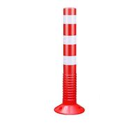 29.5in H Safety Bollard in Plastic, Flexible Traffic Caution Delineator Posts, Driveway Parking Barrier Poles with Reflective Band, Night Visual Safety Cones(Red,1pcs)