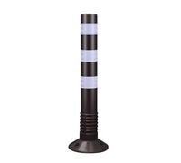 29.5in H Safety Bollard in Plastic, Flexible Traffic Caution Delineator Posts, Driveway Parking Barrier Poles with Reflective Band, Night Visual Safety Cones(Black,2pcs)