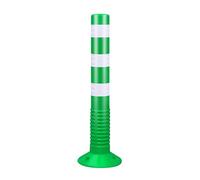 29.5in H Safety Bollard in Plastic, Flexible Traffic Caution Delineator Posts, Driveway Parking Barrier Poles with Reflective Band, Night Visual Safety Cones(Green,2pcs)