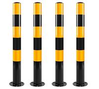 29.5in Parking Barrier, Heavy Duty Steel Safety Bollards, Traffic Bollard for Parkings Lot, Traffic Control, Driveway Barrier, Parking Pole, Traffic Sensitive Areas(4Pcs)