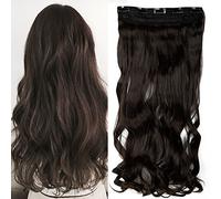 29"/73cm One Piece Clip In Hair Extensions Curly 130g Hairpieces Wavy 5 Clips Women Beauty - Medium Brown