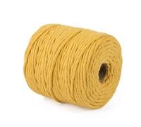 29 Colors 3mm Braided Macrame 100% Cotton Cord Crafting, Jewelry Making & Rustic Home Décor String Rope Craft Project DIY Supply Soft Nartural Knotting Boho Decor Knitting (Mustard, 200m)