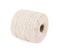 29 Colors 3mm Braided Macrame 100% Cotton Cord Crafting, Jewelry Making & Rustic Home Décor String Rope Craft Project DIY Supply Soft Nartural Knotting Boho Decor Knitting (Natural, 100m)
