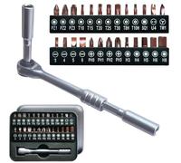 29 in 1 Mini Ratchet Screwdriver Set, Right Angle Screwdriver,Short Offset Screwdrivers with Phillips, Flat, Torx, Hex, Square,Pozidriv S2-Alloy Steel Bits