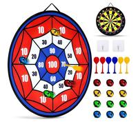 29 Inch Kids Dart Board, Double-Sided Dartboard with 12 Sticky Balls & 6 Darts, Indoor & Outdoor Toys Gifts for 3 4 5 6 7 8 9 10 Year Old Boys Girls Kids Toys Age 3-12 Party Garden Games Toys