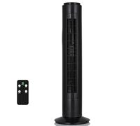 29-Inch Oscillating Tower Fan Bladeless Quiet Air Fan with Remote 3 Speed Settings Slim Design Tower Air Conditioner with 7.5 Hour Timer for Bedroom, Home & Office Black