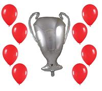 29 Inch Trophy Foil Balloon with 25 Red Latex Balloons - Celebrate Liverpool's FA Cup