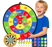 29 Inches Kids Dart Board Set,Double Sided Dart Board Dinosaur Toys for Boys with 12 Sticky Balls 12 Darts Indoor & Outdoor Party Games Toys Gifts for 3 4 5 6 7 8 9 10 11 12+ Year Old Boys Girls