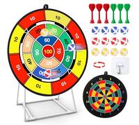 29 Inches Kids Dart Board Set, Large Double Sided Dart Board with 12 Sticky Balls, 6 Darts & Stand, Indoor Outdoor Party Games Toys Gifts for 3 4 5 6 7 8 9 10 11 12+ Year Old Boys Girls & Adults