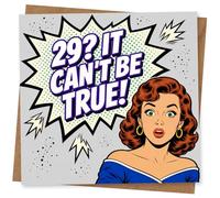 29? It Can't Be True! Funny 29th Birthday Card for Her, Retro Comic Style Age 29 Card