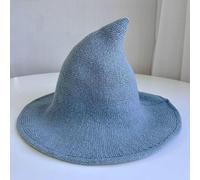 29 IYEBRAO 2 Pack Halloween Witch Hat for Women Men, Wool Blend Knit Foldable Wide Brim Wizard Hat Cosplay Costume Accessory Party Daily Wear (Black+Blue)