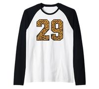 29 Number Leopard Twenty-Nine Team Sports Varsity Matching Raglan Baseball Tee