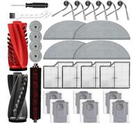 29 Pack Accessories Kit for Roborock Saros 10 Robot Vacuum, 1 Pairs Mainbrush 6 Side Brush 4 Filter 6 Dust Bags 4 Long Mop 4 Small Round Mop 1 Base Station Brush 1 Cleaning Brush 1 Screwdriver